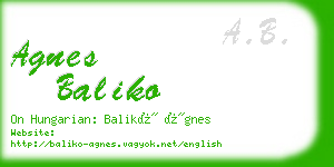 agnes baliko business card